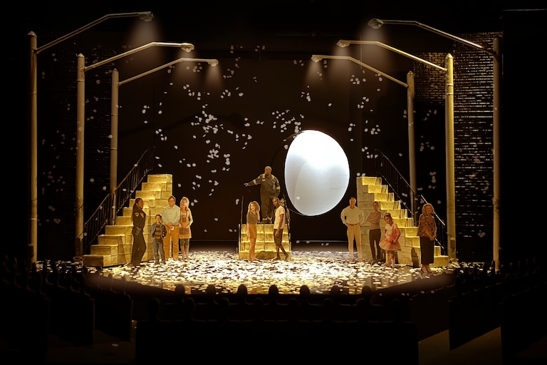 An artist's rendering of the set of the Baltimore Center Stage production of "Our Town"