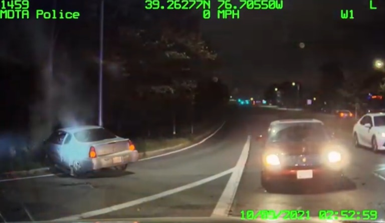 The dash camera of a Maryland Transportation Authority Police officer's car captured a fatal crash in October 2021, the first police-related crash investigated by the Maryland Attorney General's Office.