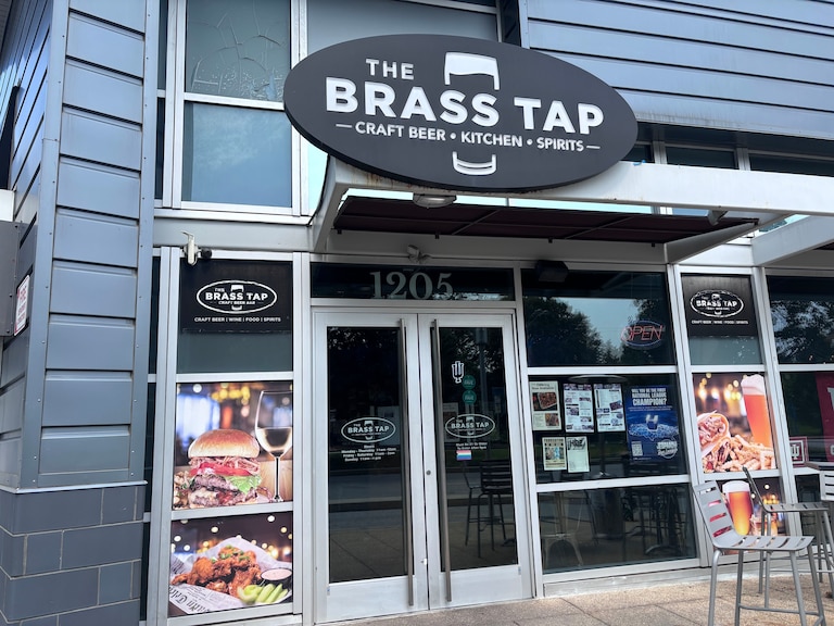 The exterior of the bar The Brass Tap