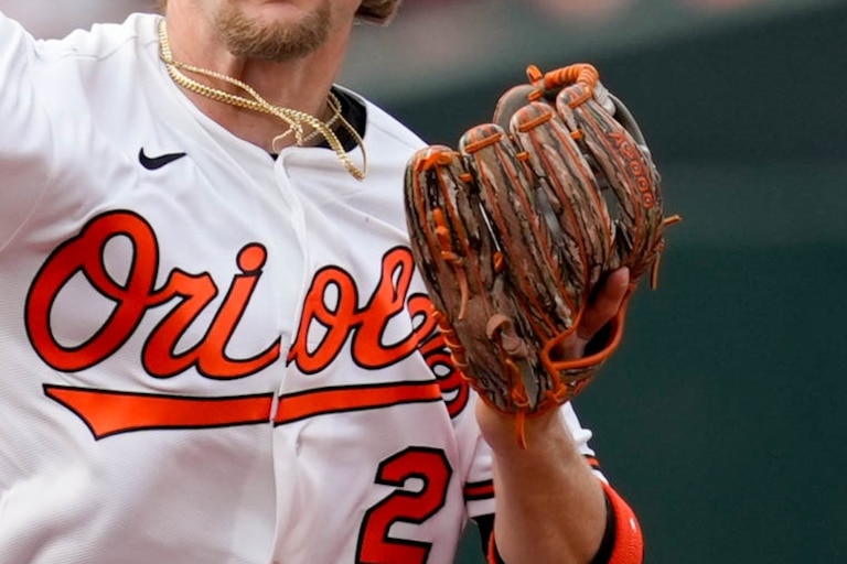 Baltimore Orioles shortstop Gunnar Henderson (2) throws to first base in the seventh inning of a baseball game against the Minnesota Twins on Opening Day at Oriole Park at Camden Yards in Baltimore, Md., on Thursday, March 26, 2026.