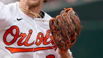 Baltimore Orioles shortstop Gunnar Henderson (2) throws to first base in the seventh inning of a baseball game against the Minnesota Twins on Opening Day at Oriole Park at Camden Yards in Baltimore, Md., on Thursday, March 26, 2026.