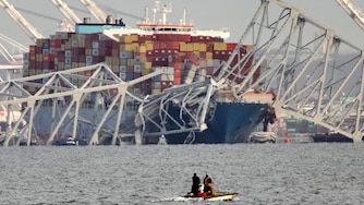 A portion of Baltimore's Francis Scott Key Bridge collapsed after it was struck by a large container ship early Tuesday morning, March 26, 2024, sending several vehicles and people into the frigid water below.