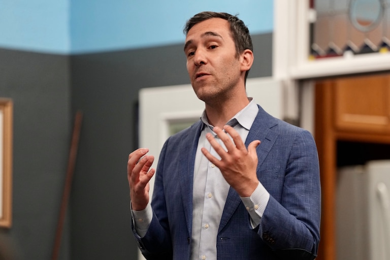 Councilman Zeke Cohen speaks to the Bayview Community Association during its monthly meeting on March 14, 2023. The Bayview Community is the neighborhood where 16-year-old Izaiah Carter was shot last week.