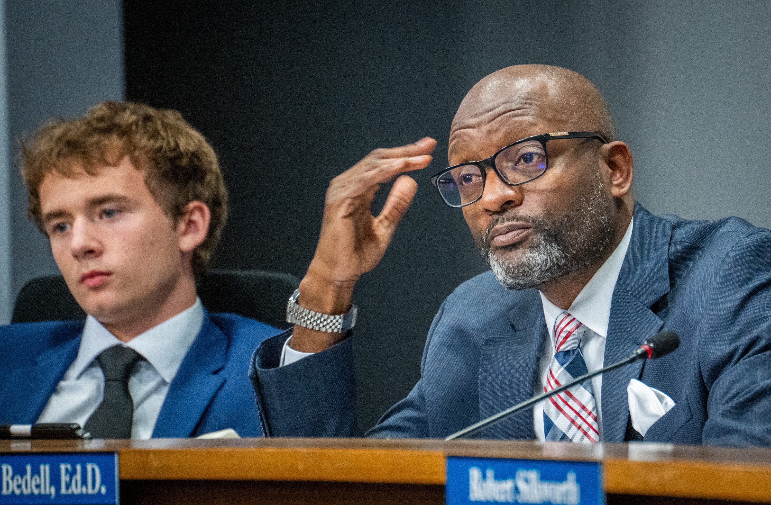 Board of Education student member Brayden Morgan and Superintendent Mark T. Bedell both supported the revival of class rank.