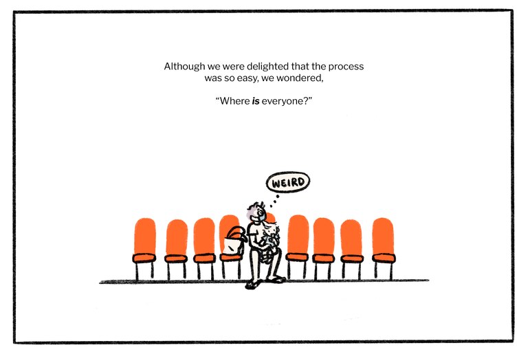 We were delighted that the process was so easy, but wondered, where IS everyone?