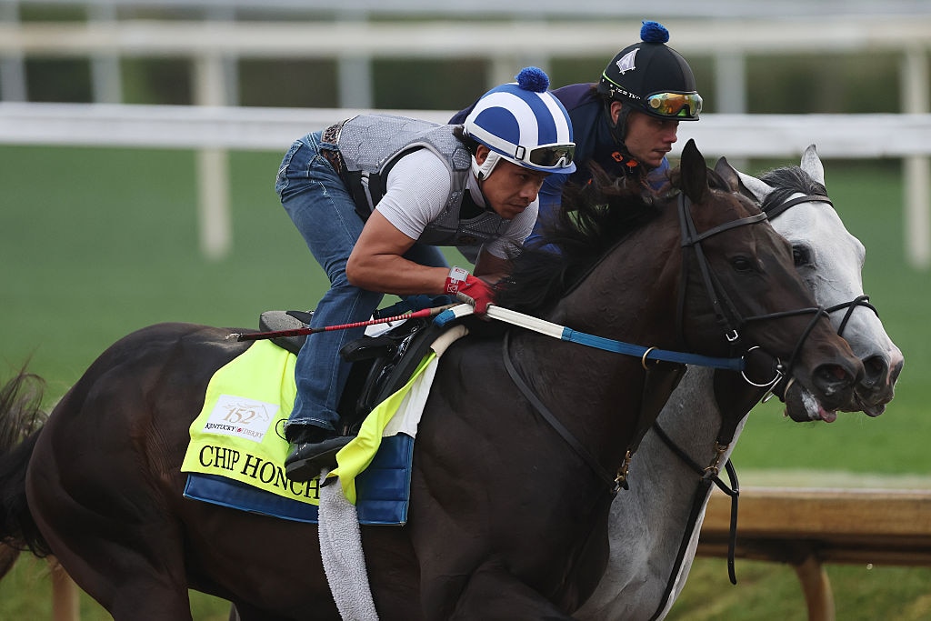 Chip Honcho trains on the track during morning workouts ahead of the running of the 152nd Kentucky Derby.