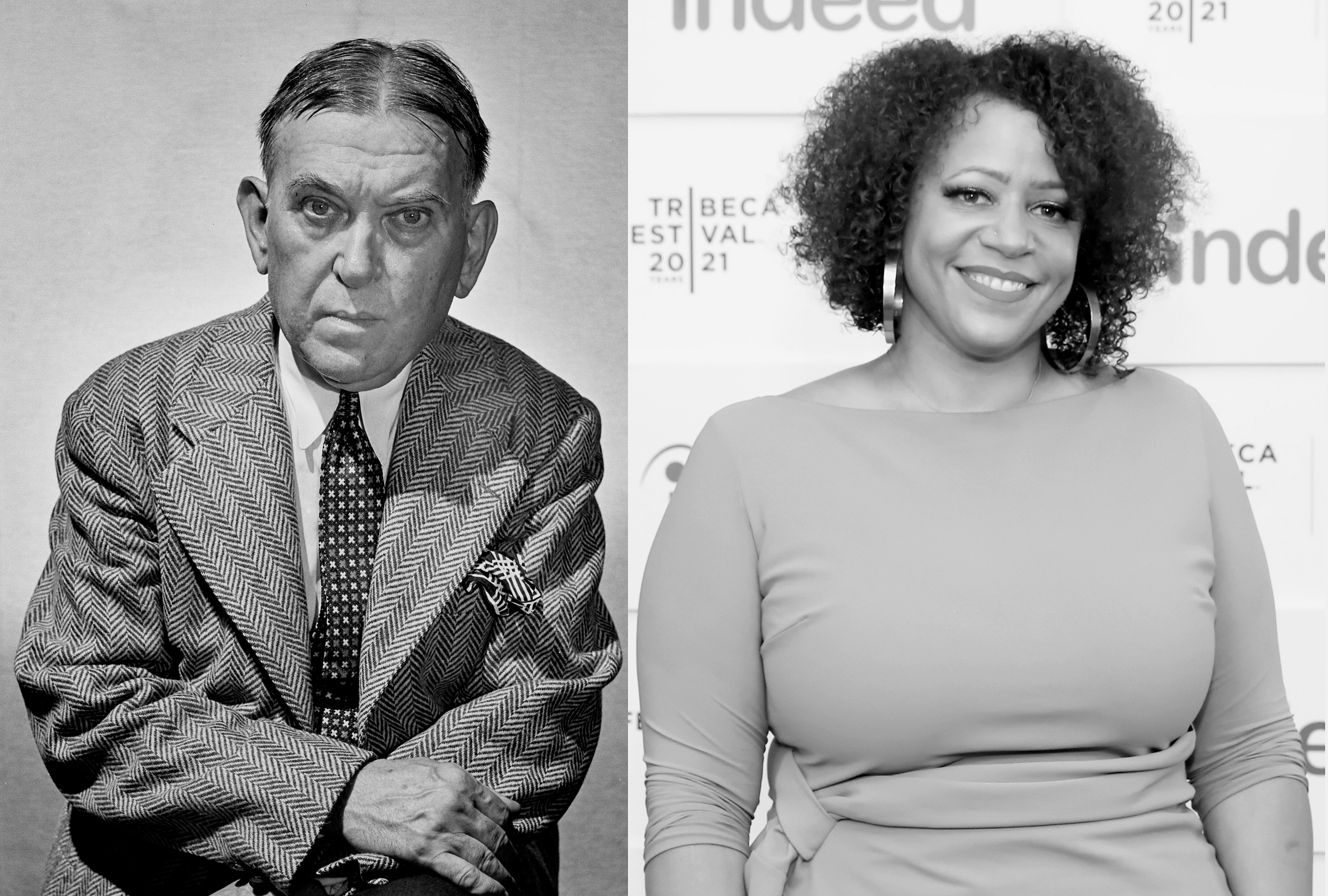 American journalist, essayist, satirist and cultural critic H L Mencken (1880-1956) and  Nikole Hannah-Jones attends the "Neutral Ground" premiere during the 2021 Tribeca Festival.