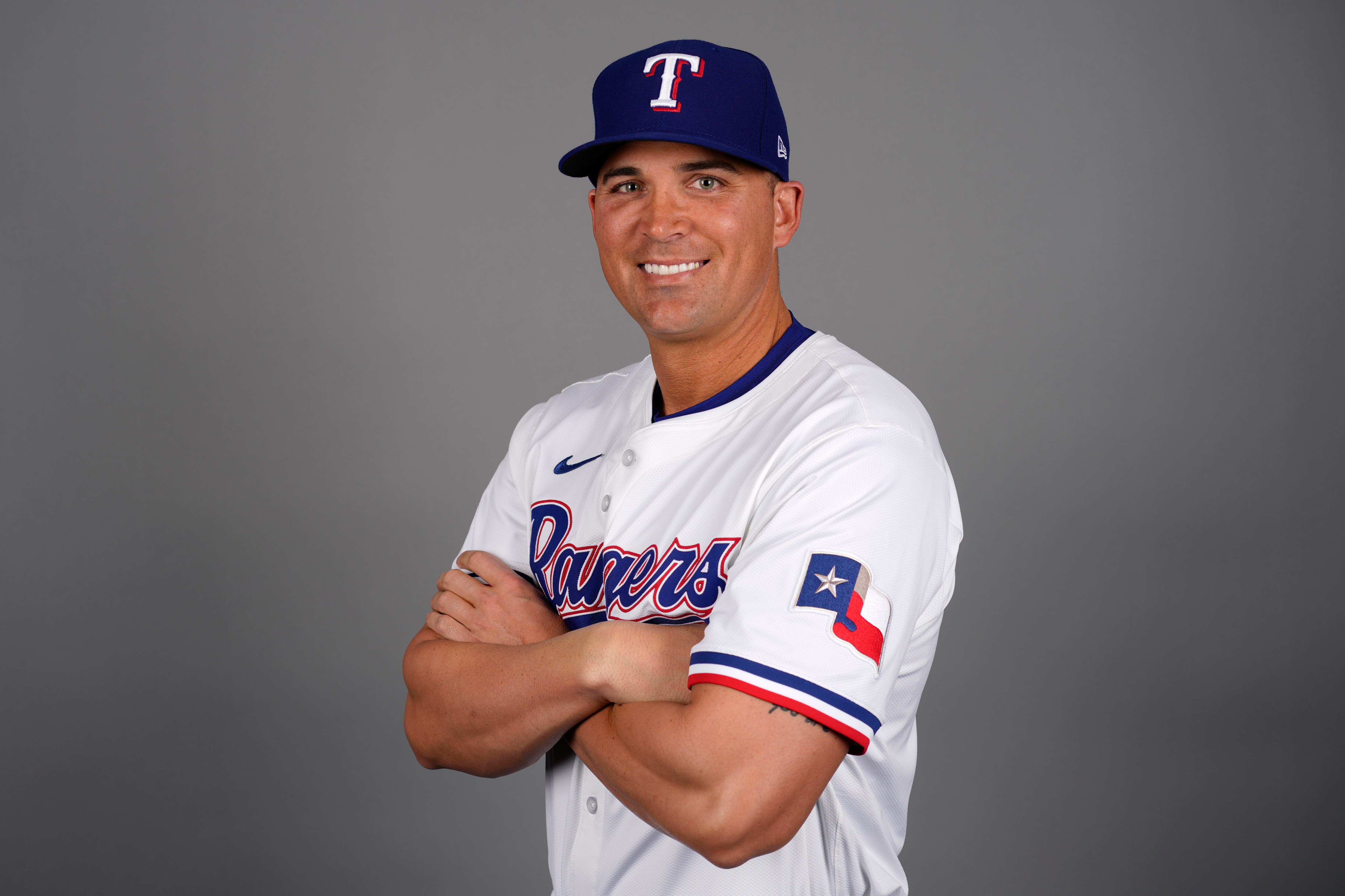 2025 photo of offensive coordinator Donnie Ecker of the Texas Rangers baseball team. This image reflects the Texas Rangers' active roster as of Wednesday, Feb. 19, 2025, when this image was taken in Surprise, Ariz.