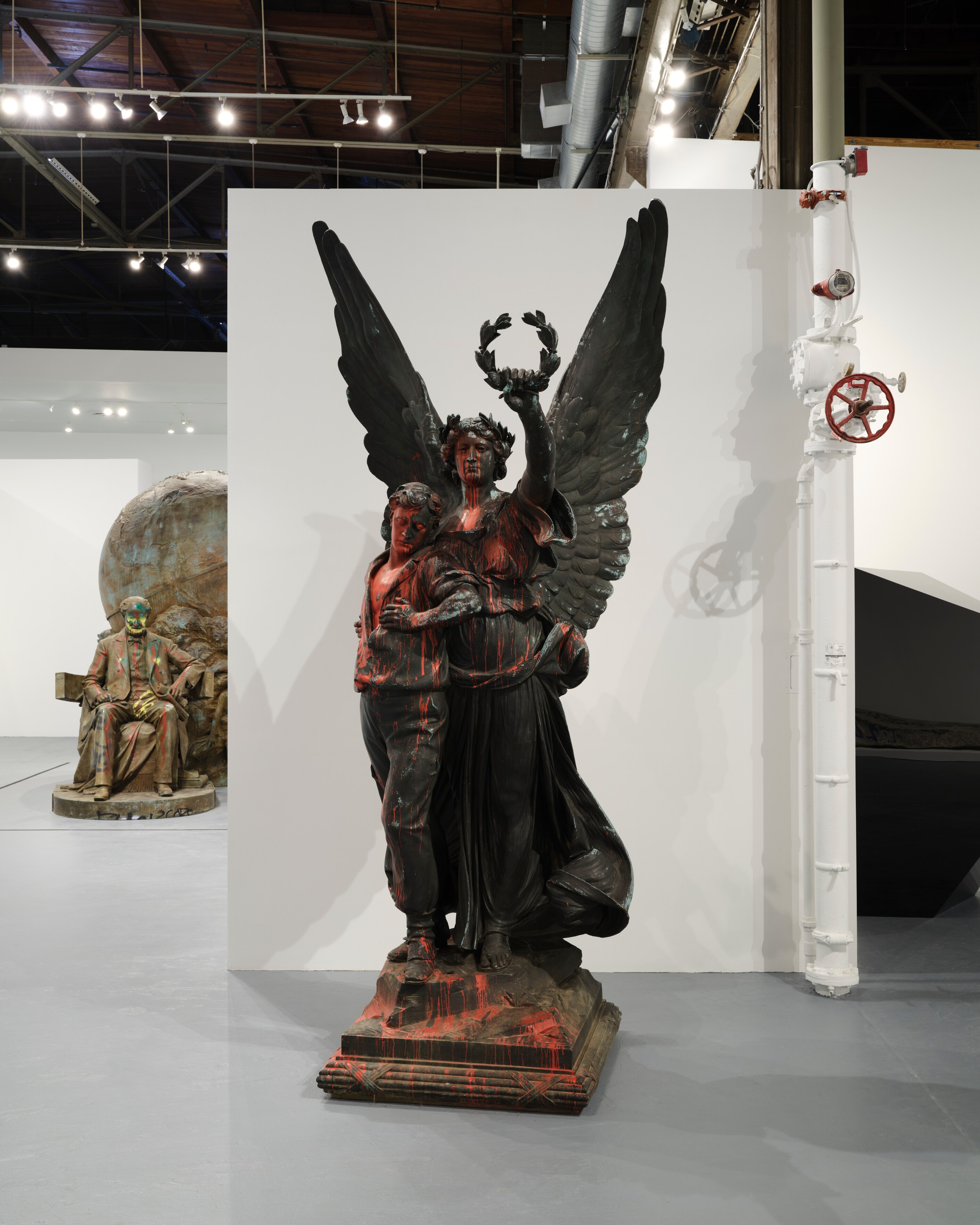 The Confederate Soldiers and Sailors Monument (1903) from Baltimore. Installation view of “MONUMENTS,” October 23, 2025–May 3, 2026, at the Geffen Contemporary at MOCA. Courtesy of the Museum of Contemporary Art (MOCA) and the Brick.