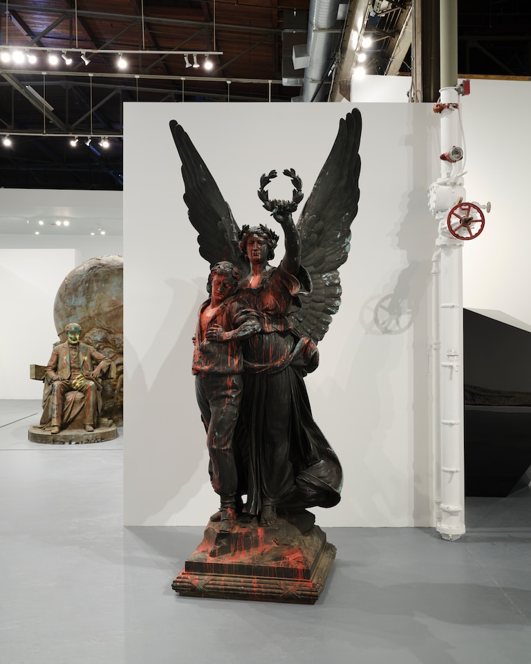 The Confederate Soldiers and Sailors Monument (1903) from Baltimore. Installation view of “MONUMENTS,” October 23, 2025–May 3, 2026, at the Geffen Contemporary at MOCA. Courtesy of the Museum of Contemporary Art (MOCA) and the Brick.