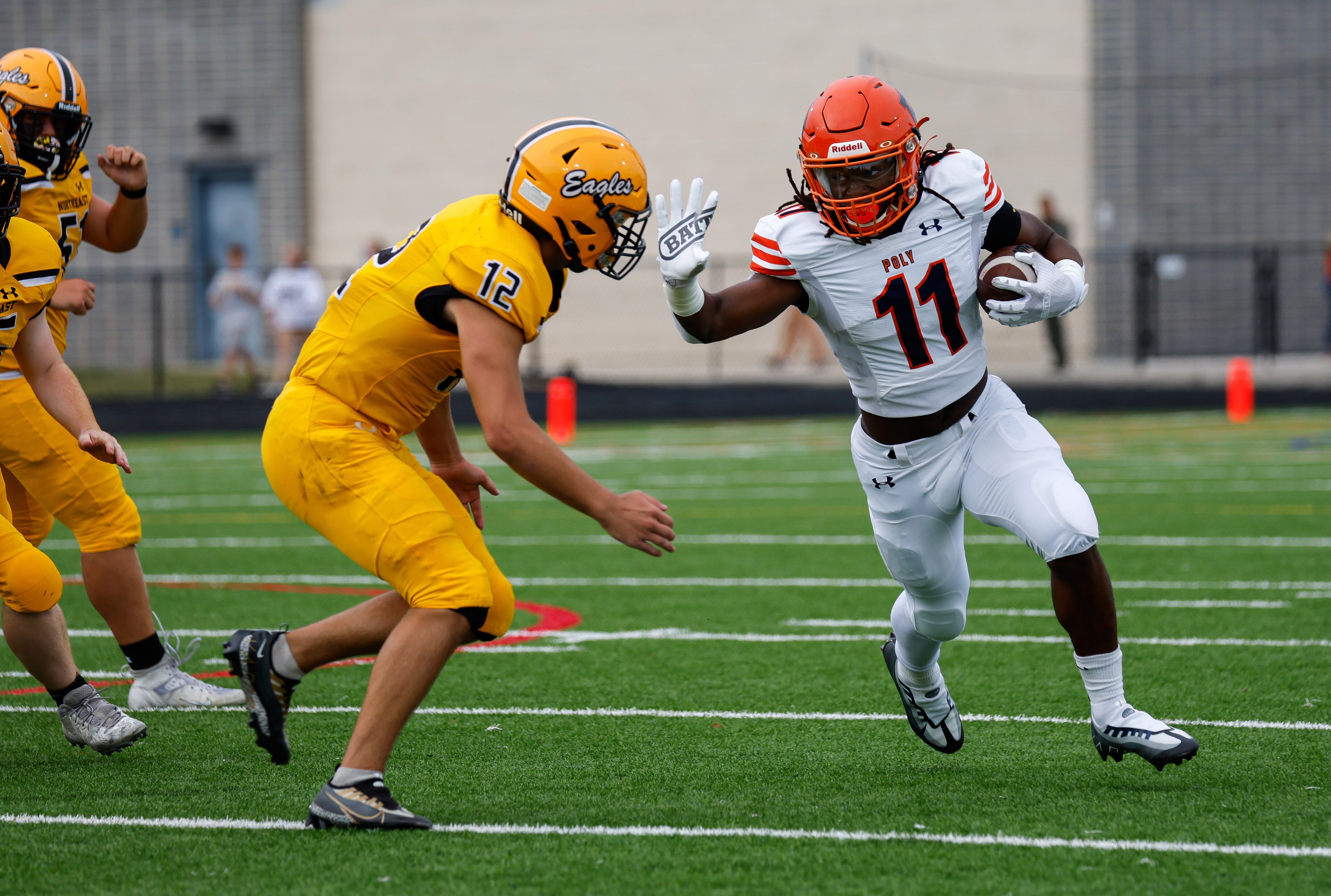 Running back Tavon McGee (11) has Poly off to a 2-0 start. The Engineers host Edmondson in a Baltimore City Division I contest Friday afternoon.