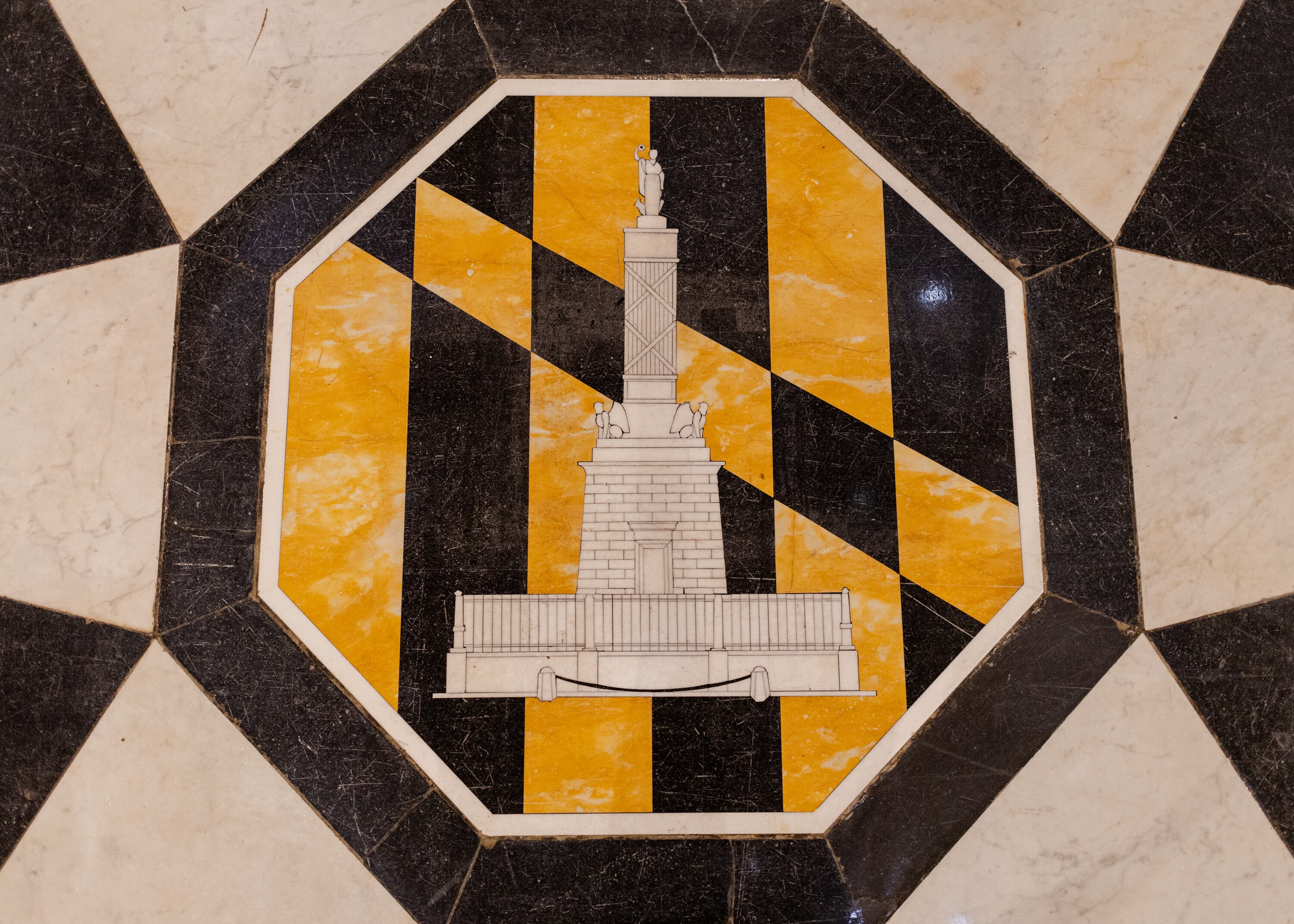 The crest in the middle of Baltimore's City Hall rotunda on Nov. 9, 2024.