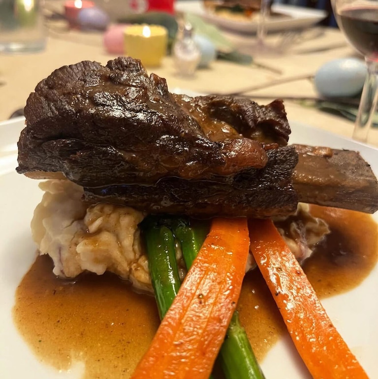 A short rib dish prepared by Claro.