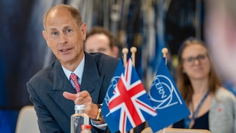 Britain's Prince Edward is seen during his visit to the European Organization for Nuclear Research (CERN), in Meyrin near Geneva, Switzerland, Tuesday, Sept 8, 2026. (AP Photo/Baz Ratner)