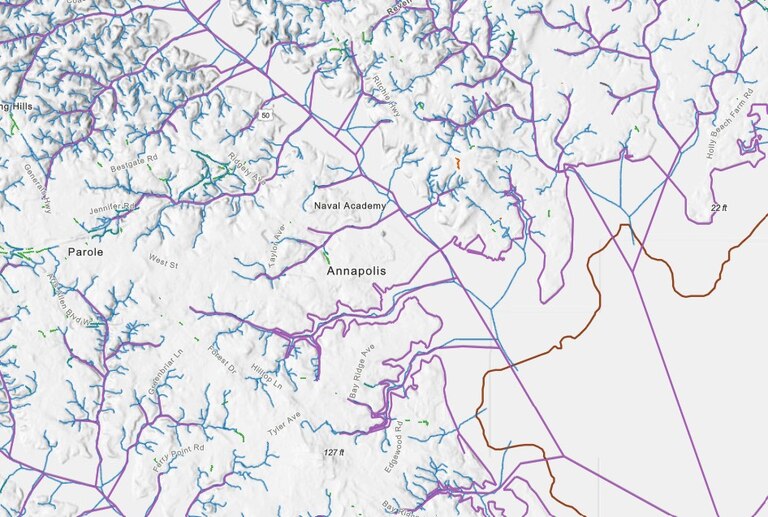 A new set of hyper-local hydrology data developed in a partnership led by the Chesapeake Bay Conservancy can show where water is flowing into the bay, right down to roadside ditches.