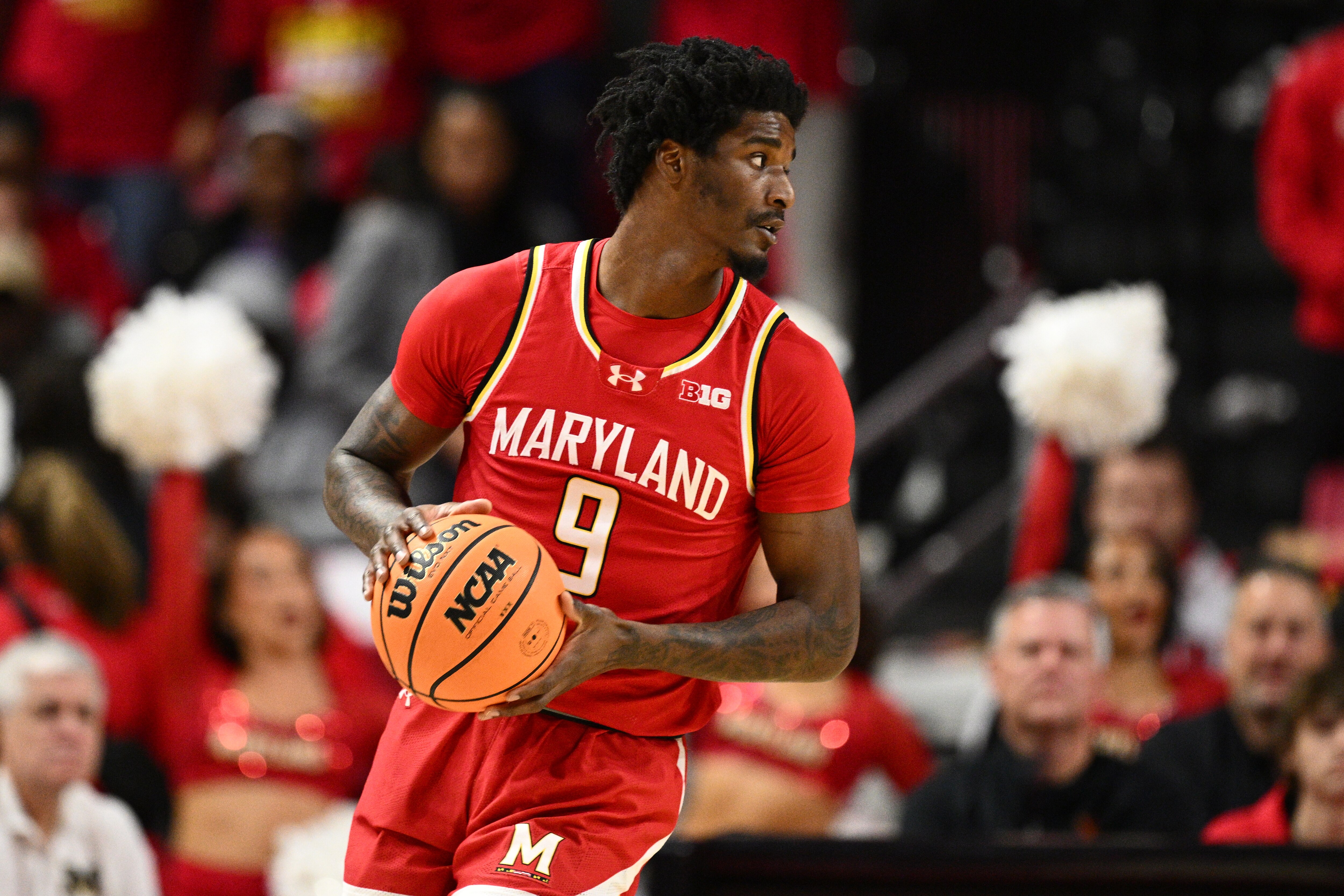 Forward Solomon Washington, pictured against Michigan, led Maryland with 17 points and 12 assists against Oregon.