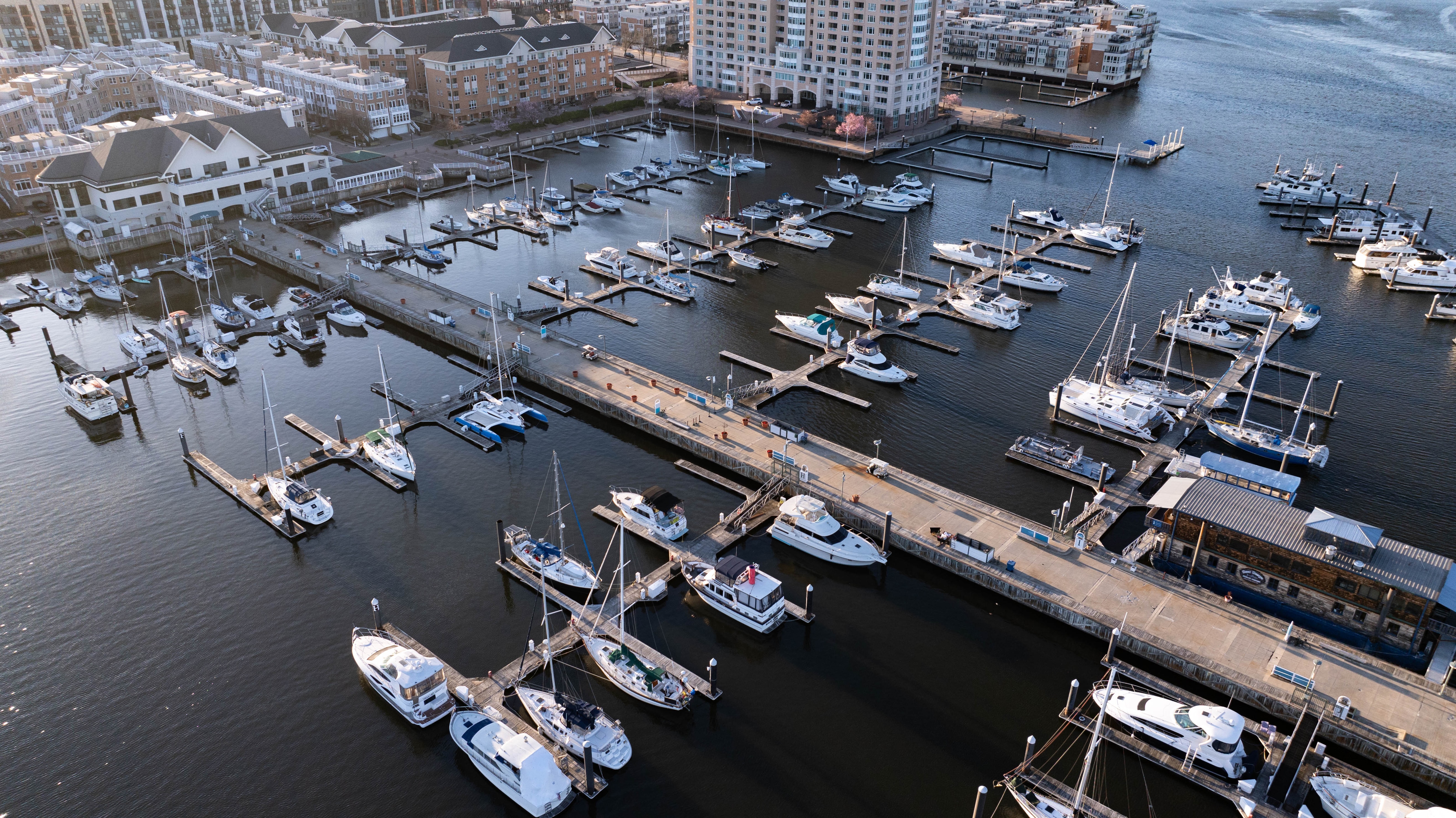 Boats docked at Harborview Marina in Baltimore, Md. on Wednesday, March 26, 2025.