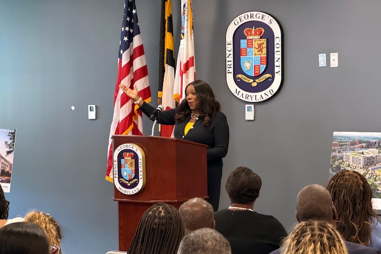 Prince George’s County Executive Aisha Braveboy on Thursday helped announce the Promenade at Lottsford, a residential and retail development in downtown Largo.