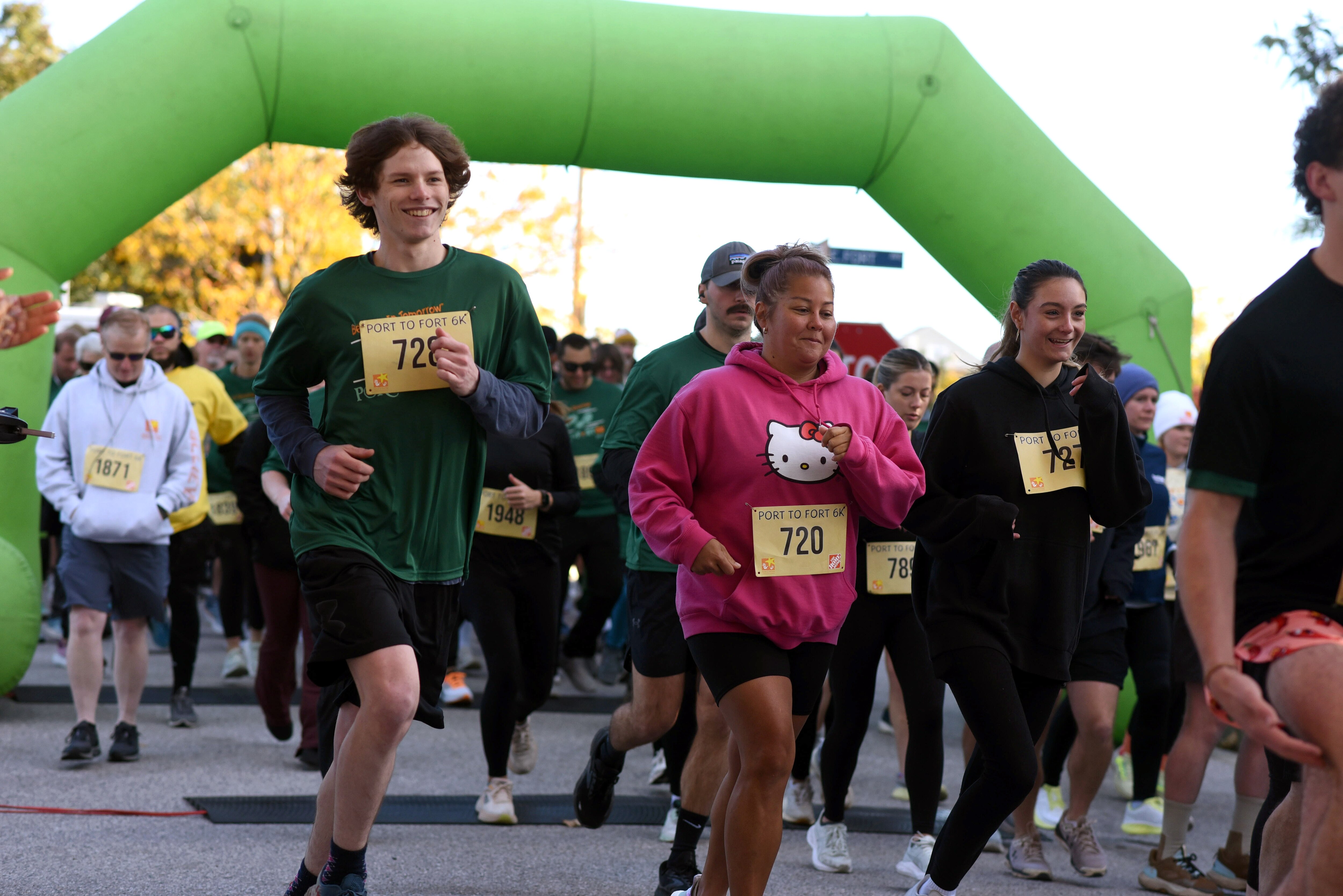 Saturday, October 25, 2025 - The starting line at the Port to Fort race where over a thousand people showed up to run and walk on Saturday morning.