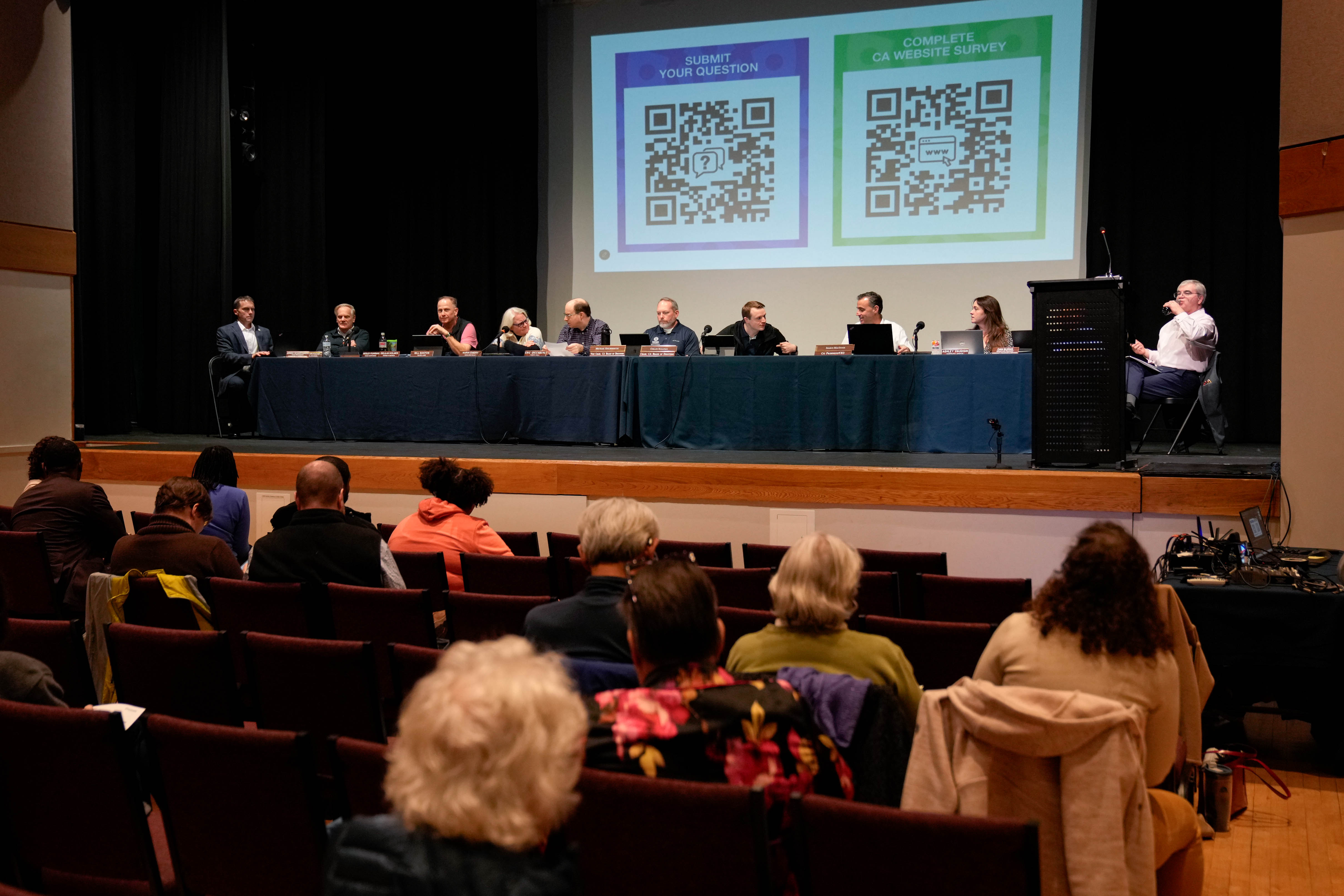 The Columbia Association’s board of directors holds a town hall at Slayton House in Columbia in January.