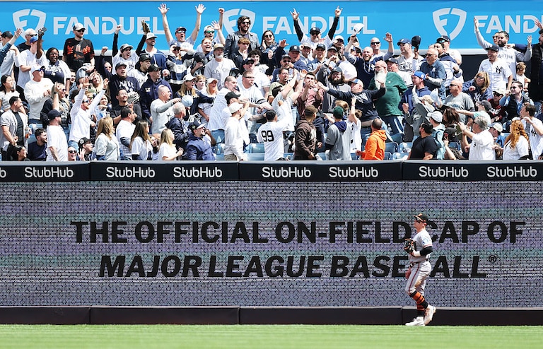 Orioles right fielder Tyler O'Neill watches a Cody Bellinger home run against Kyle Bradish in the second inning of Saturday's game.