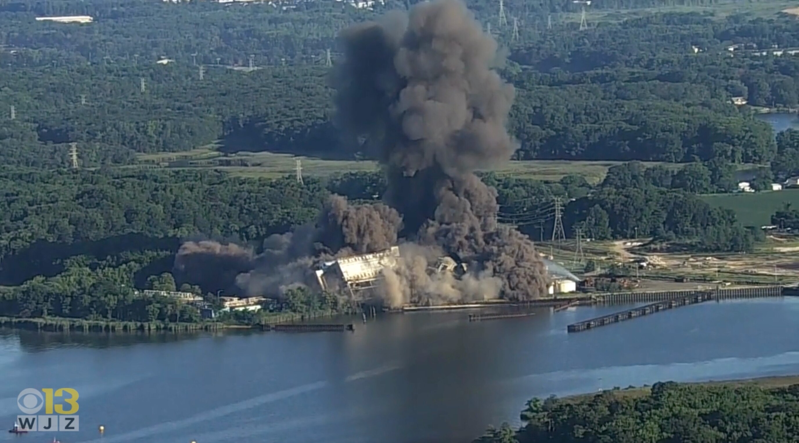 Implosion of a defunct coal plant on Friday, August 19. Footage courtesy of our partner WJZ.