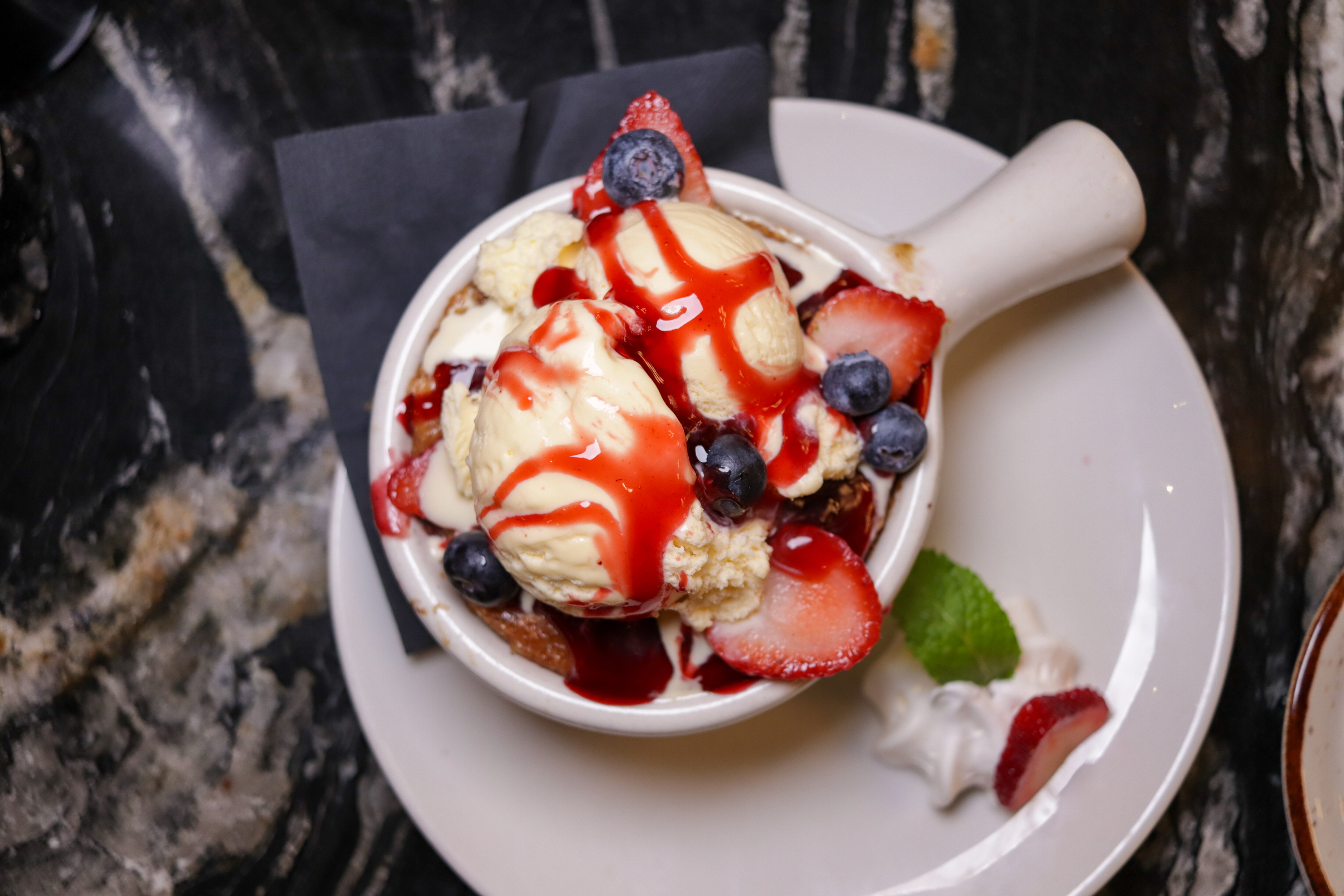 The mixed berry cobbler from Blackwall Barn & Lodge.