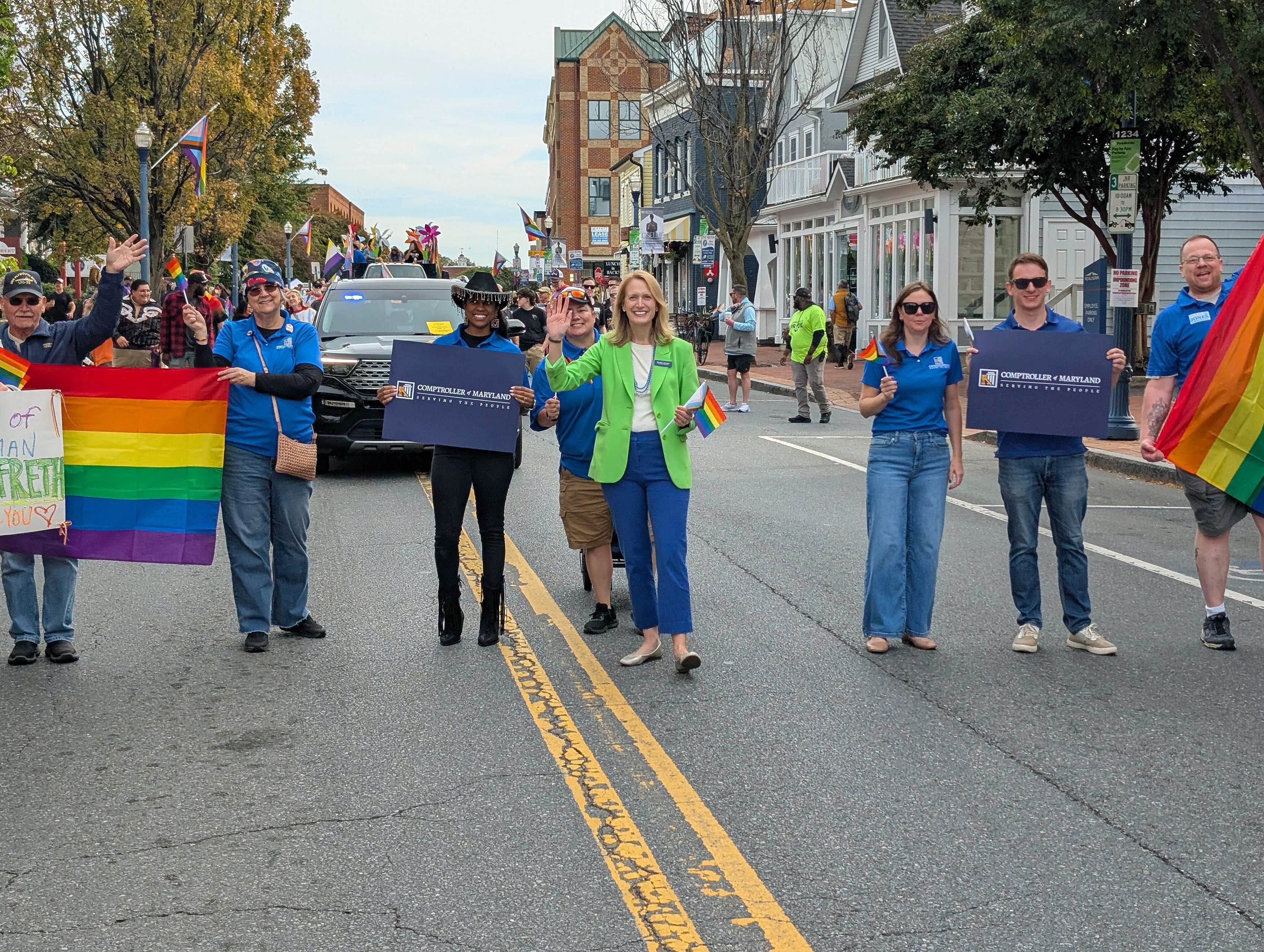 Saturday, Oct. 18, 2025 - Brooke Lierman at the Annapolis Pride Parade.