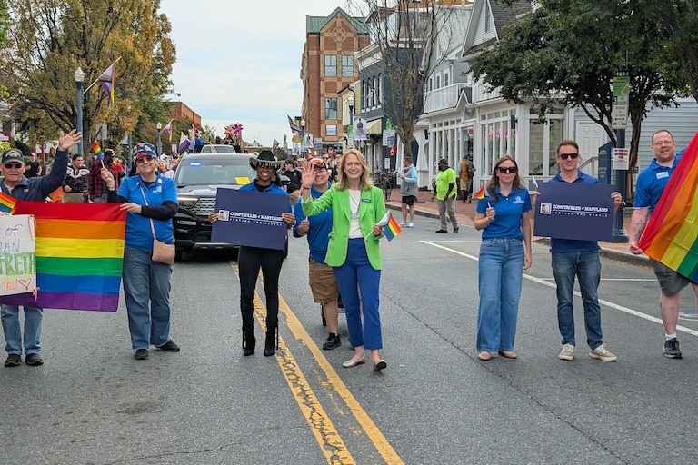 Saturday, Oct. 18, 2025 - Brooke Lierman at the Annapolis Pride Parade.