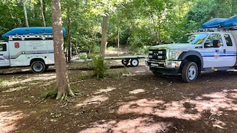 Authorities on Monday continue their search for a swimmer who is presumed to have drowned in the Potomac River near Great Falls on Sunday.