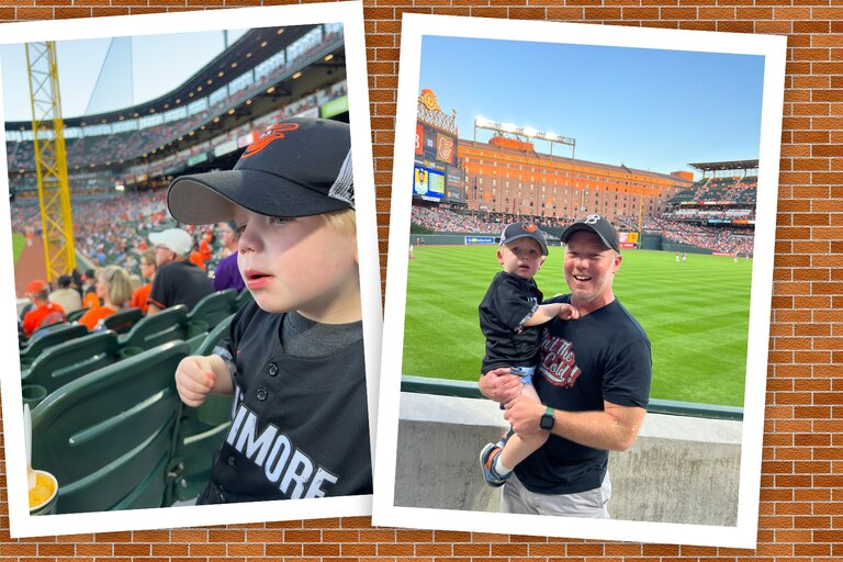 Author Michael Graff and his son visited Camden Yards during the late-season series against the Rays.
