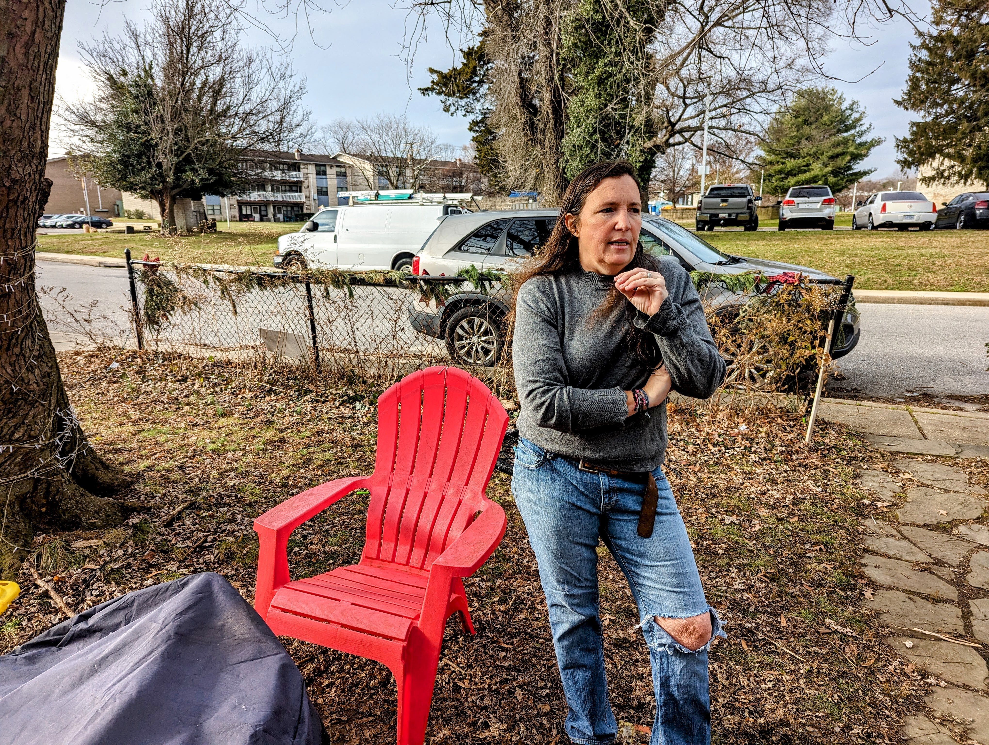 Jessica Pachler talks about the increasing sounds of gunshots on her street in Annapolis.