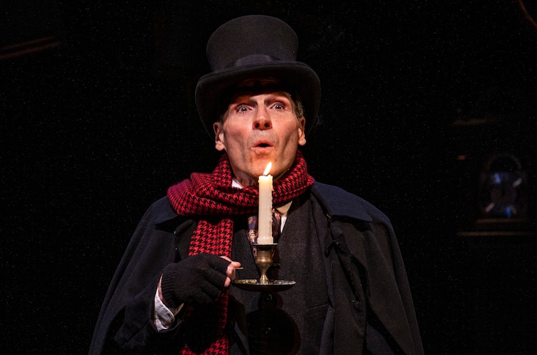 Holiday performances of "A Christmas Carol," seen here performed by Paul Morella, are an annual tradition at the Olney Theatre.