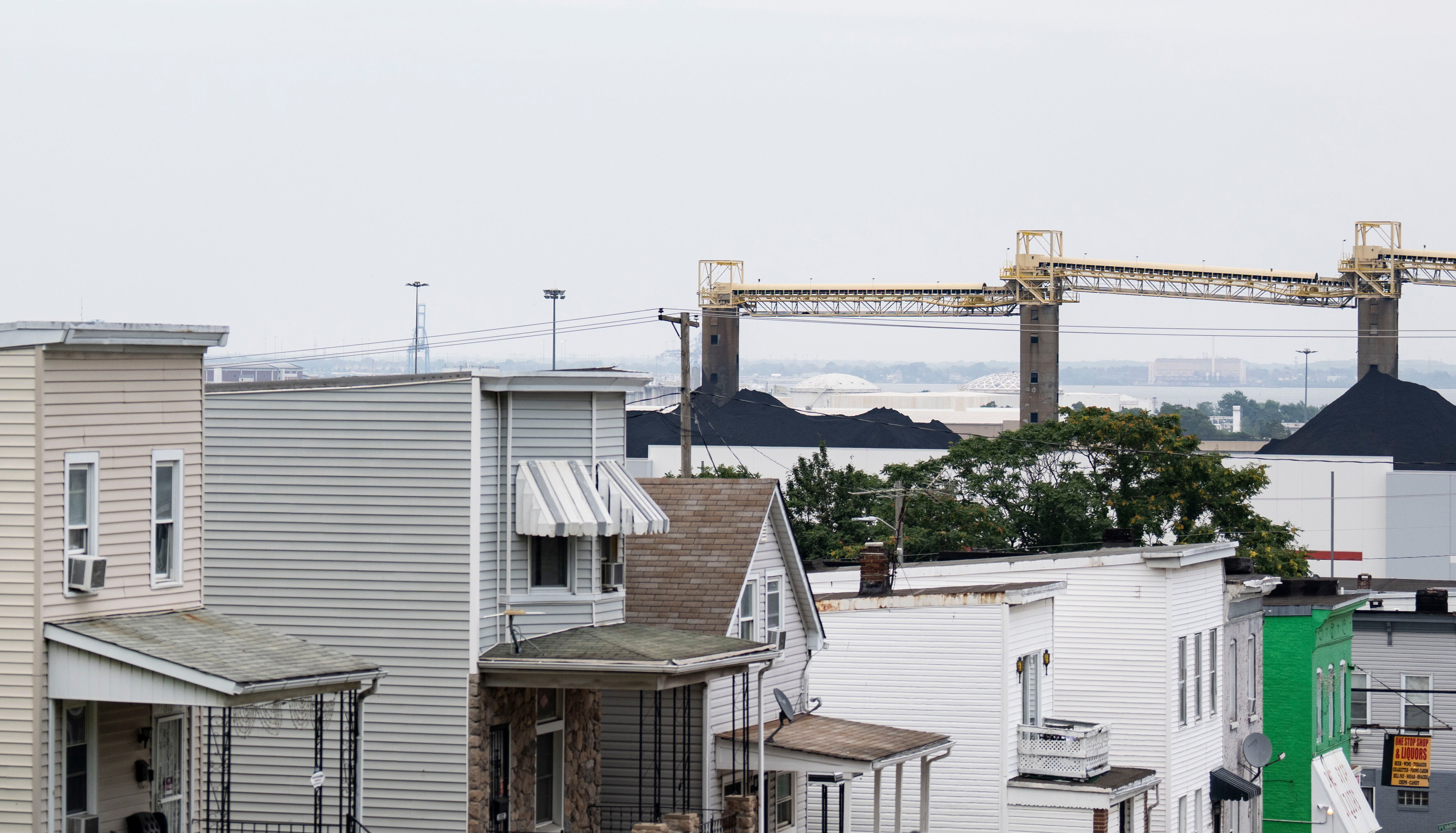 Views of CSX facilities scene from the Curtis Bay neighborhood in Baltimore.
