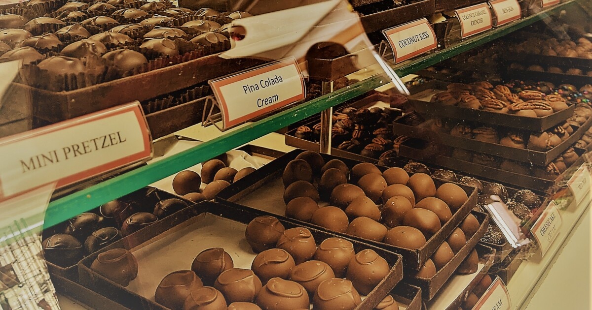 The candy counter at Rheb's. You'll take a number, deli-style. And you'll wait. But it will be worth it.