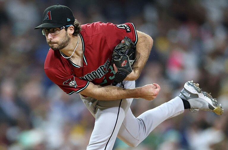 Zac Gallen pitches during the first inning of a game against the San Diego Padres on Sept. 26.