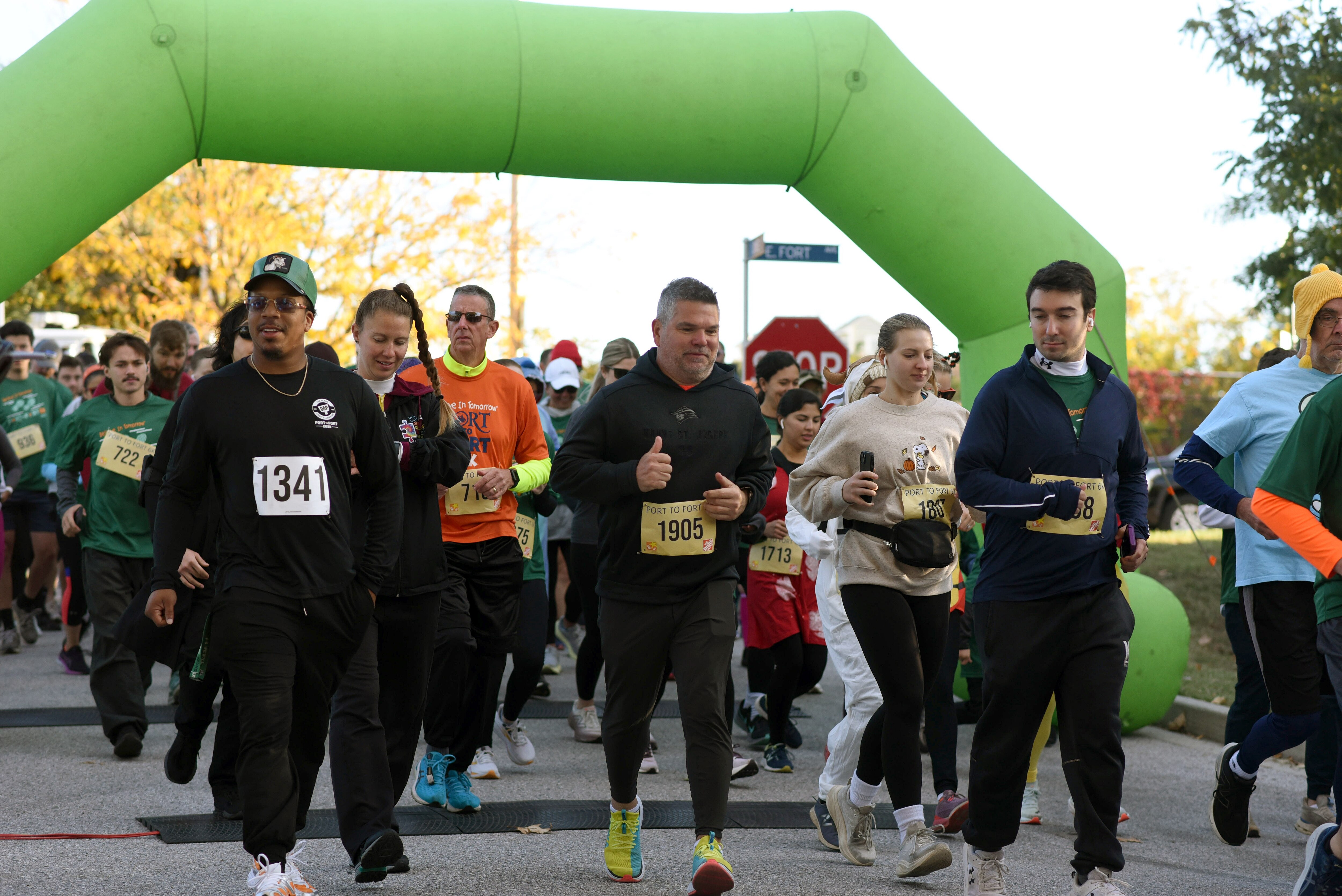 Saturday, October 25, 2025 - The starting line at the Port to Fort race where over a thousand people showed up to run and walk on Saturday morning.