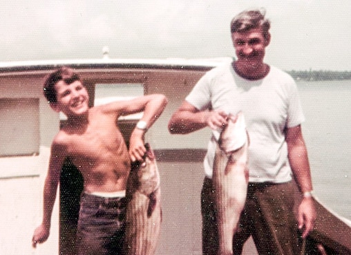 Ray Reiner, right, fishing with his son Steve in 1972.
