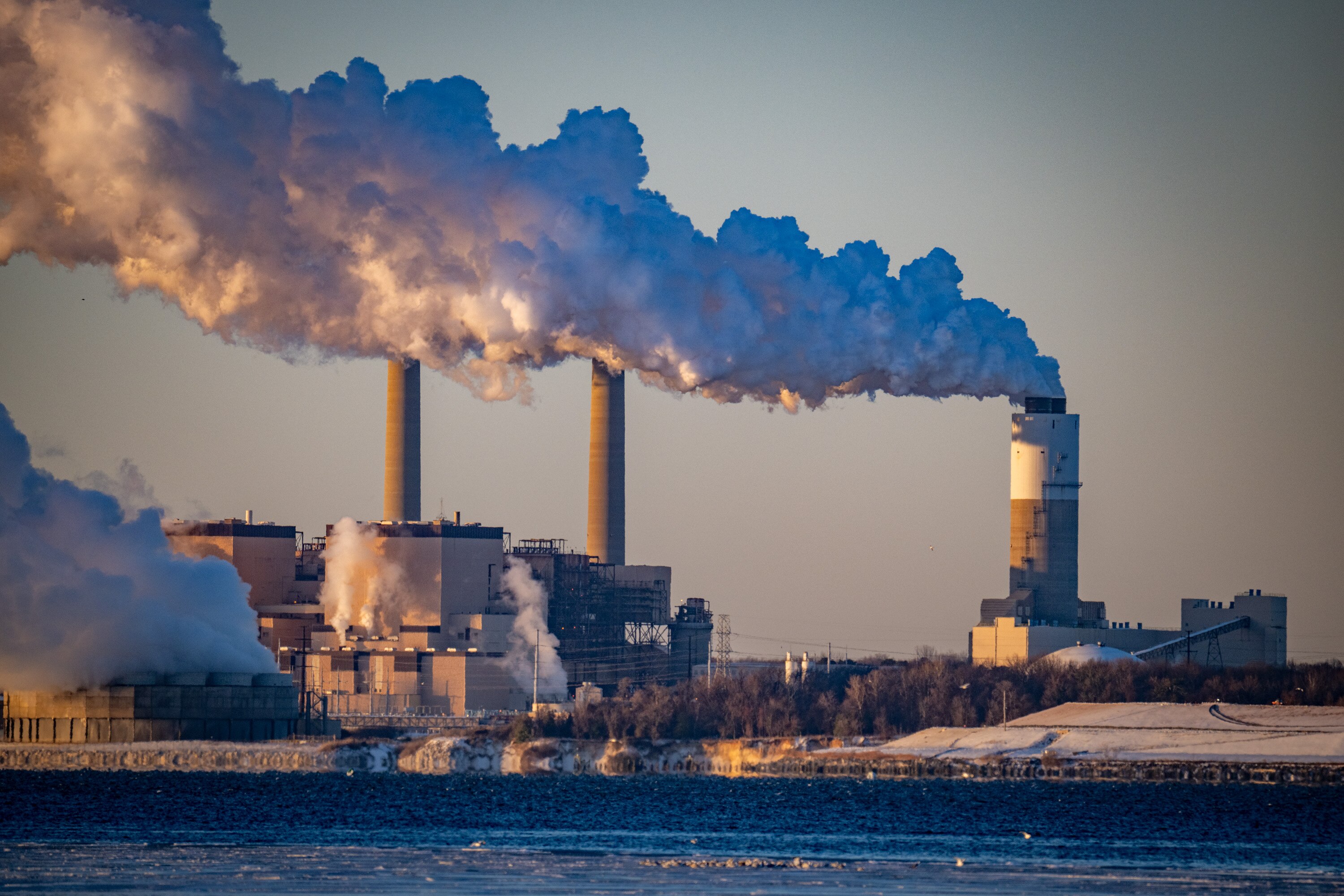 The Brandon Shores Power Plant is seen on the Patapsco River on a cold February morning.