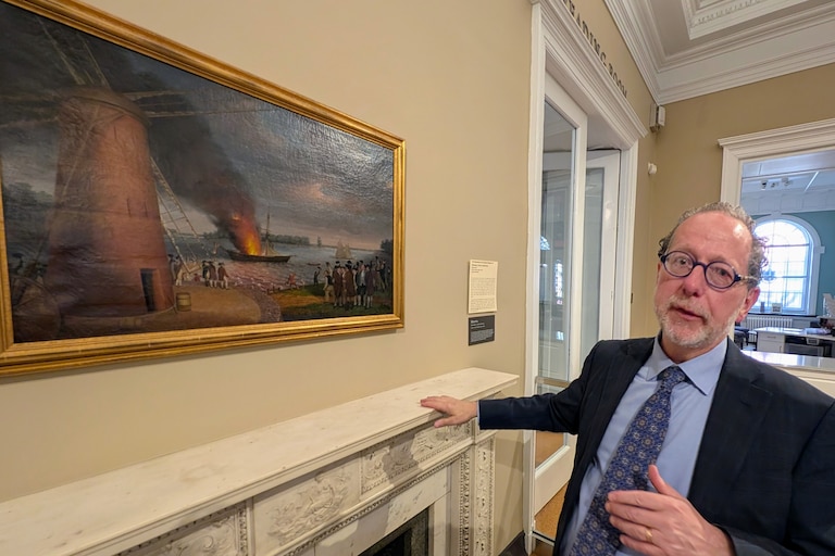 "The Burning of the Peggy Stewart" by James Peale has resurfaced, more than 175 years after it was last documented. Peale was living in Annapolis at the time of the Revolutionary act in 1775.