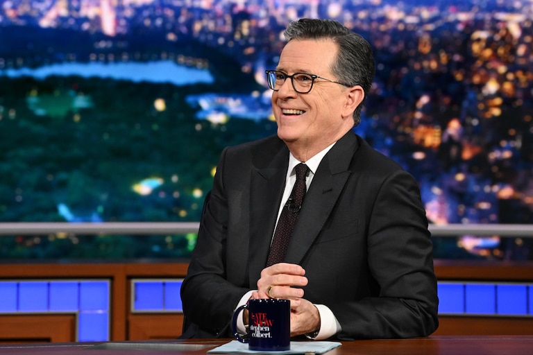 The Late Show with Stephen Colbert during Thursday’s December 18, 2025 show. Photo: Scott Kowalchyk ©2025 CBS Broadcasting Inc. All Rights Reserved.