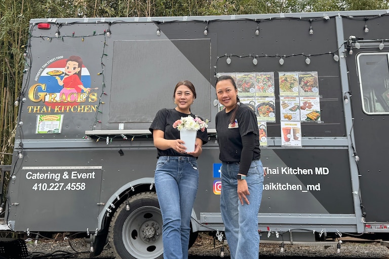 Nattikan Namsoong, right, and her sister are behind Grace's Thai Kitchen at The Commissary in Catonsville, where they share a kitchen with multiple other popular food trucks.