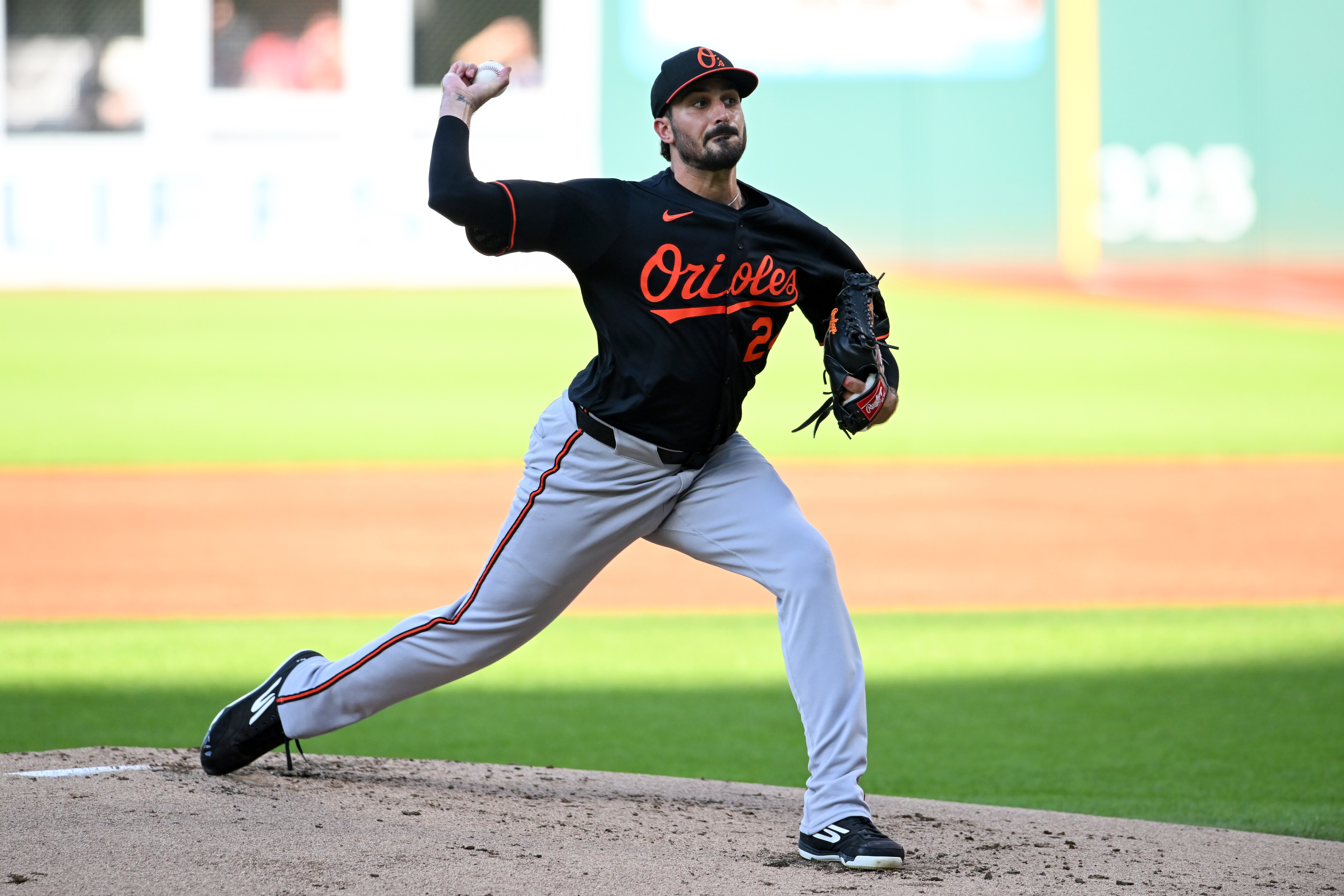 Zach Eflin throws a pitch during the first inning against the Cleveland Guardians on July 23.
