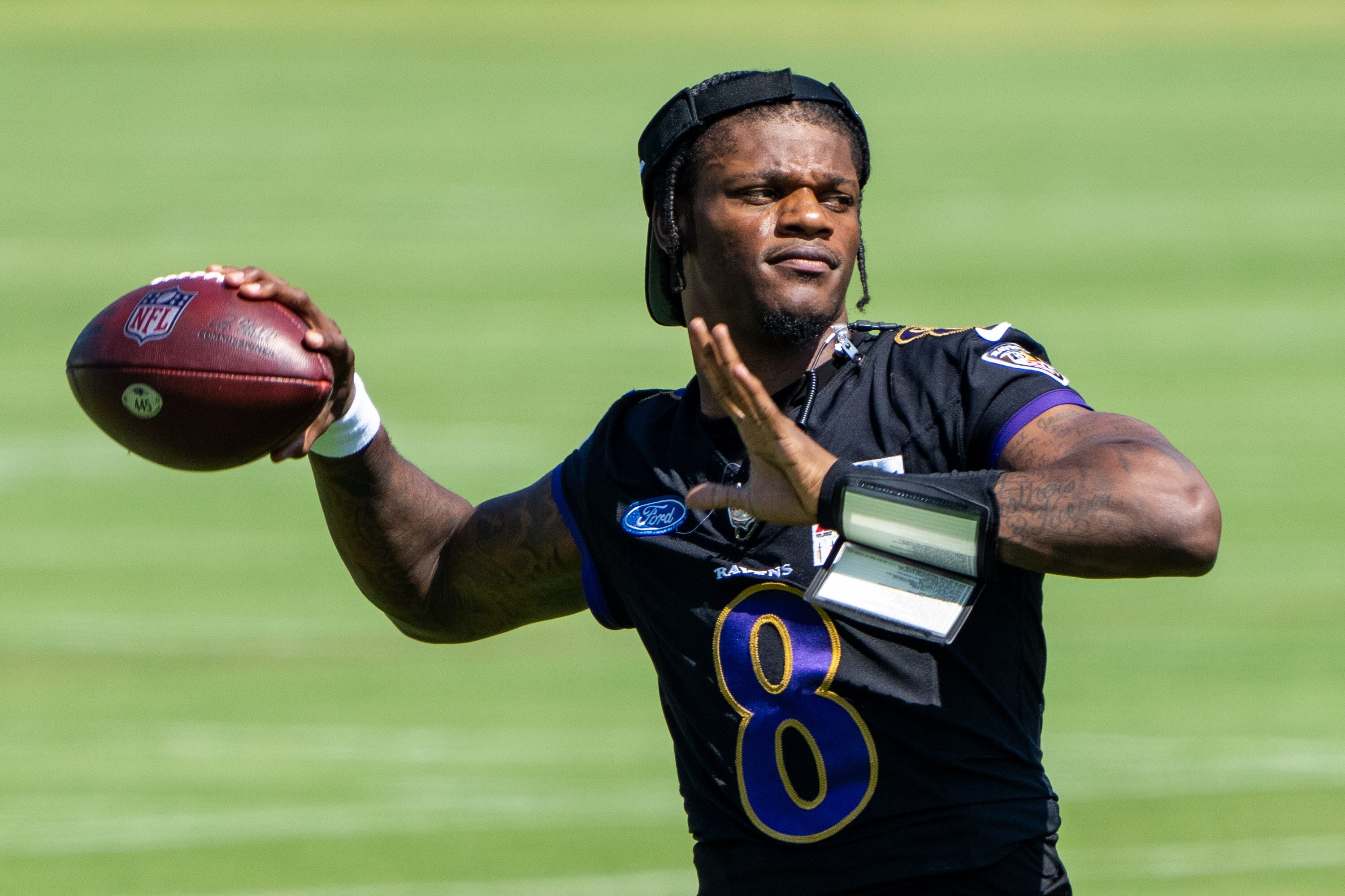 Quarterback Lamar Jackson was sent home from training camp Sunday because of illness.