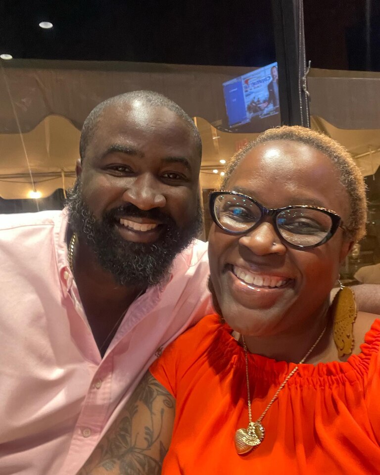 Trevor with his sister, Danielle White. The family is really close. Danielle moved to Baltimore shortly after her brother.