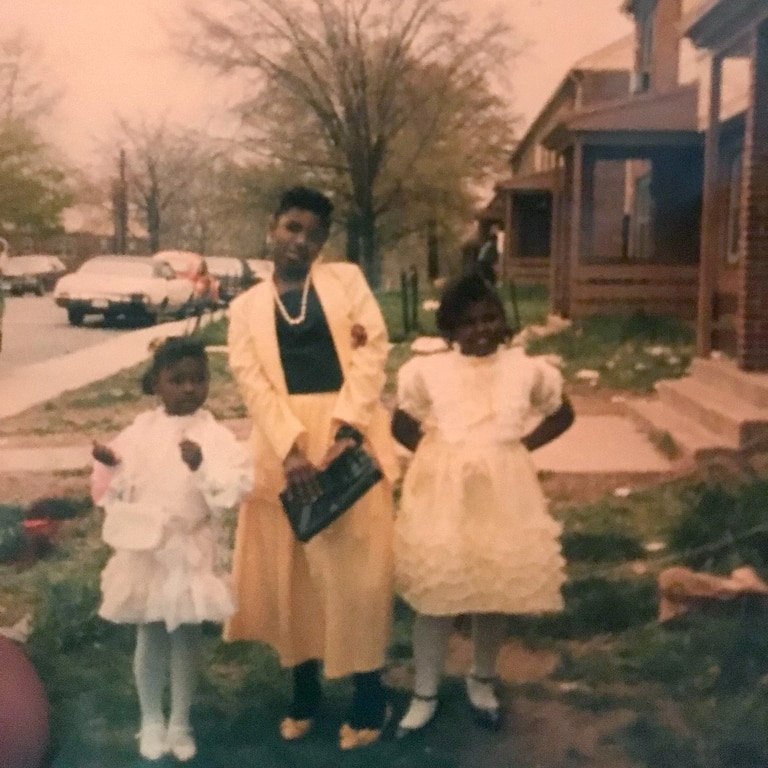 Deborah Harris's three daughters when the family used to live in public housing in Cherry Hill.