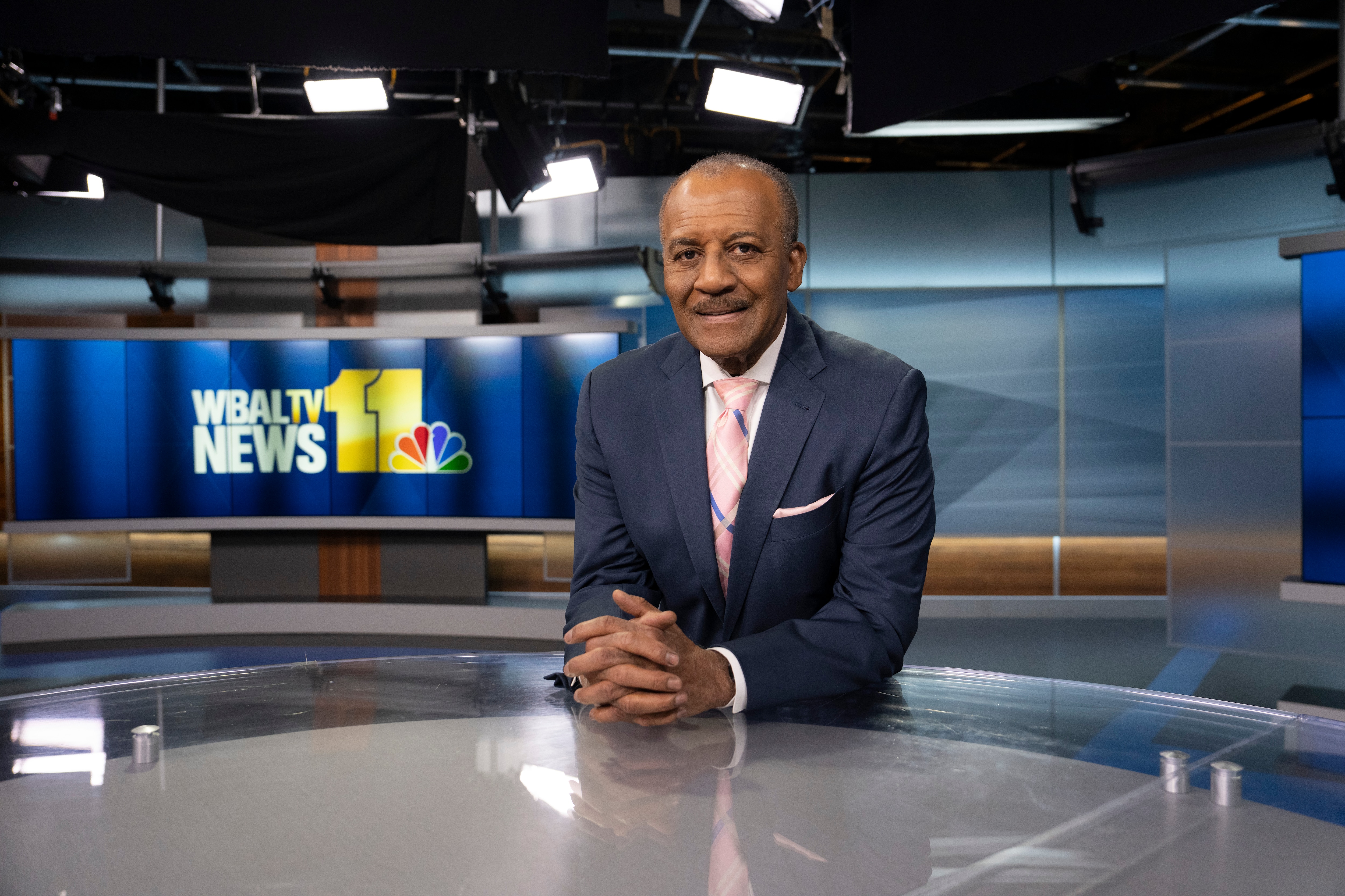 Stan Stovall pictured in the WBAL newsroom on November 22, 2022. Stovall spent more that fifty years in broadcast journalism.