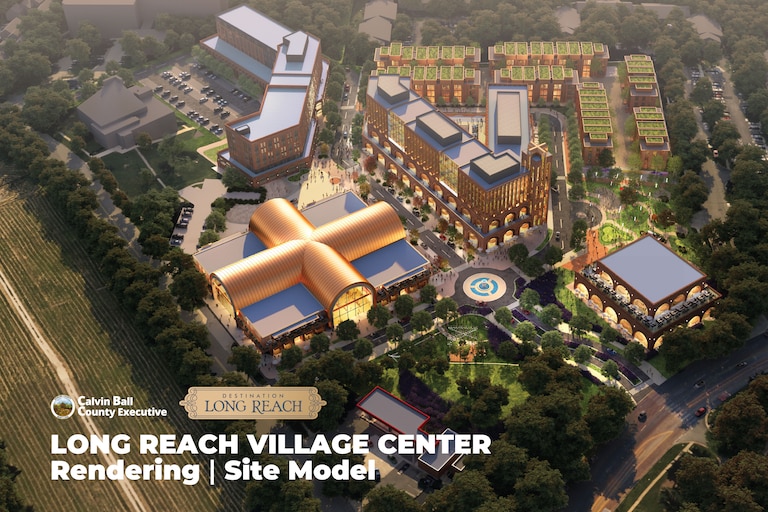 Howard County officials unveiled renderings of what the renovated Long Reach Village Center could look like during a Monday Dec. 8 news conference.