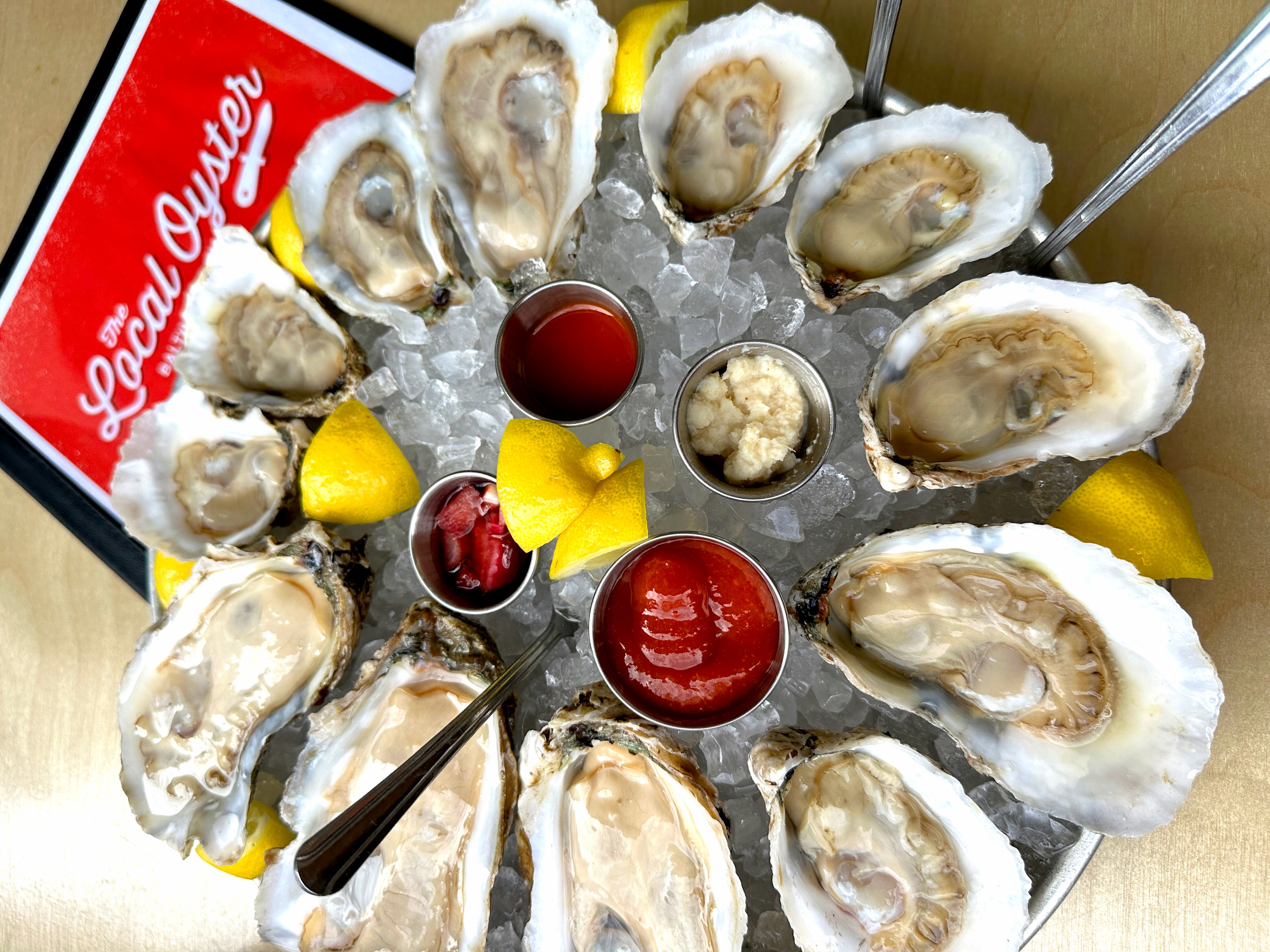 Oysters on the half shell at The Local Oyster.
