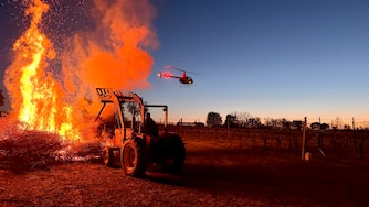At Boordy Vineyards, employees lit fires and hired a helicopter to fly laps to mix the air in an attempt to save a portion of their vineyard from the sudden frost.